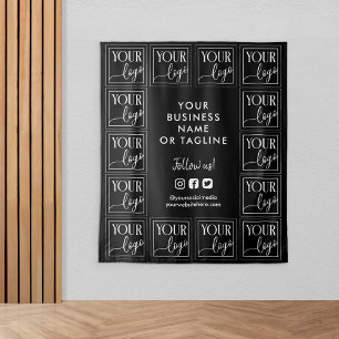 Tenture Black Your Logo & Social Media Backdrop (Noire vot