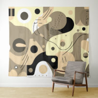 Blanc beige noir, formes fantaisistes design moder
