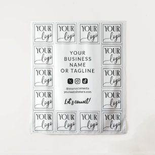 Tenture Blancez votre logo et vos médias sociaux Contexte 