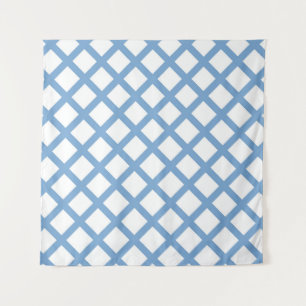 Tenture Bleu Blanc Arlequin Diamond Motif