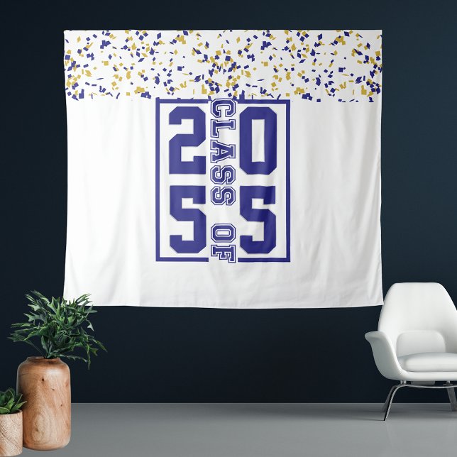 Tenture Bleu Blanc Gold Classe de Typographie (Créateur téléchargé)