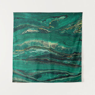 Tenture Bleu doré Marbling : Art fluide
