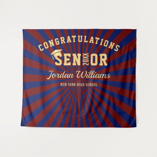 Tenture Bleu doré moderne - Arrière-plan photo (Devant (Horizontal))