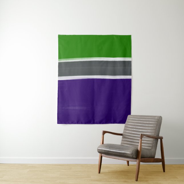 Tenture Bleu et vert, bloc de couleurs (En situation)