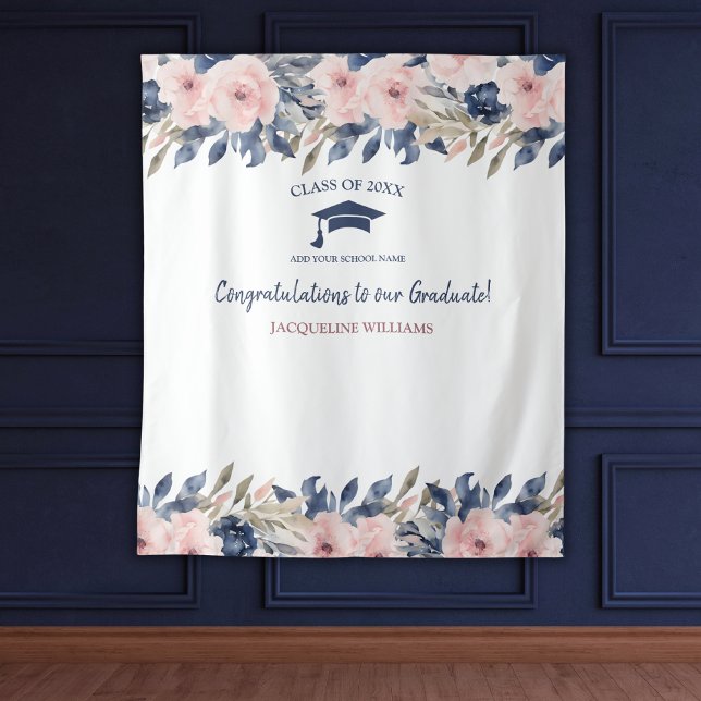 Tenture Bleu floral et rose arrière-plan photo (Créateur téléchargé)