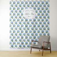 Bleu Hydrangea Patterned Party Backdrop