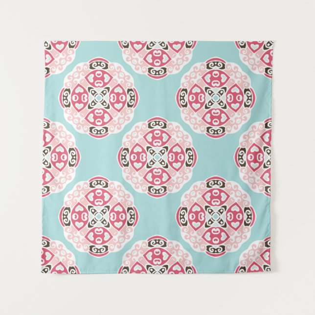 Tenture Bleu mignon Sans couture abstrait carrelage motif  (Devant)