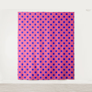 Tenture Bleu sur rose Pois design Motif