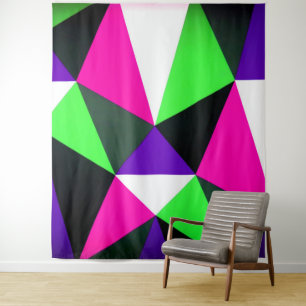 Tenture Bloc de couleurs audacieux des années 80 Néon vert