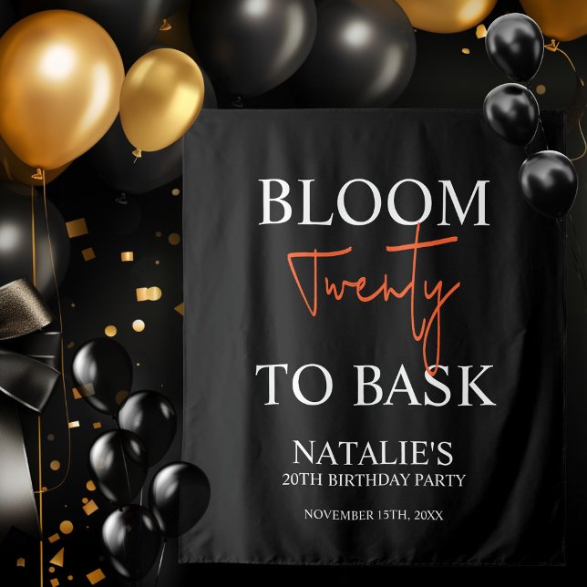 Tenture Bloom Vingt à Bask I Black Adult Anniversaire Part (Créateur téléchargé)
