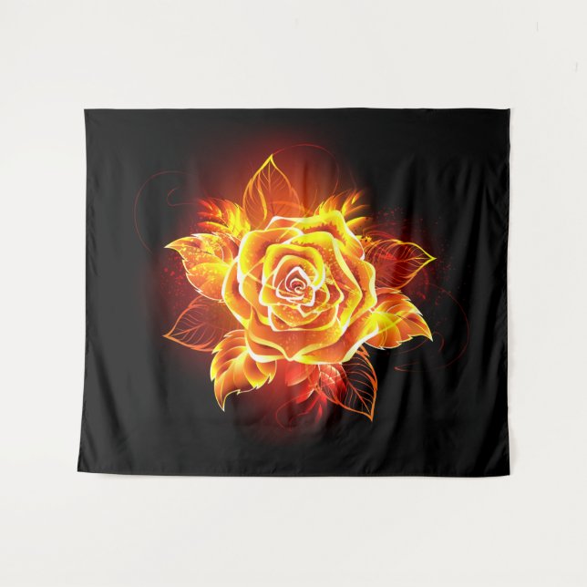 Tenture Blooming Fire Rose (Devant (Horizontal))