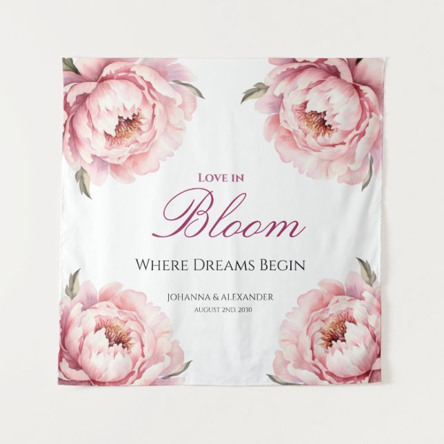 Tenture Blooms Love Enchanter Floral Elegance Backdrops (Devant)