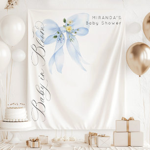 Tenture Blue Bow Baby dans Baby shower fleuri fleuri