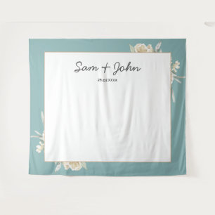 Tenture Blue Green Automne Mariage Photo Booth Backdrop