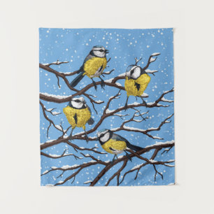 Tenture Blue tit birds en hiver