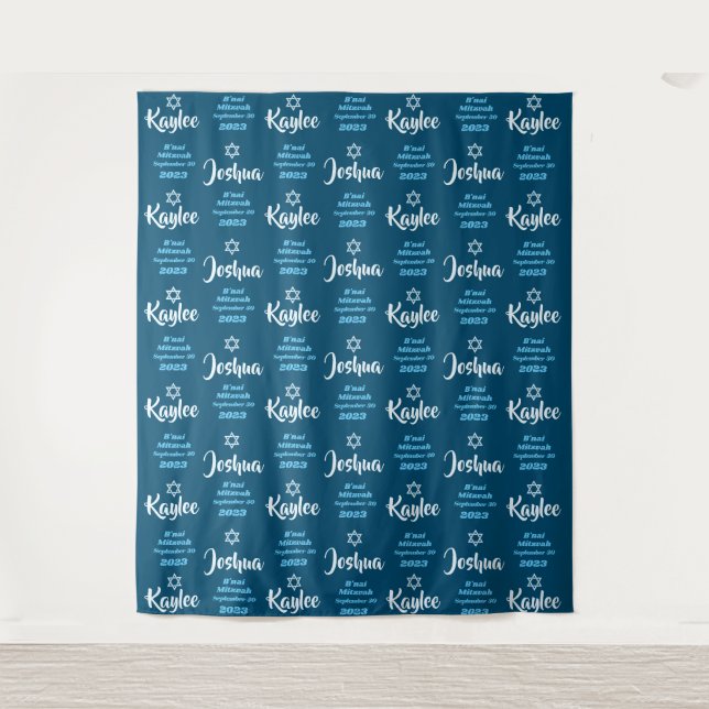Tenture B'nai Mitzvah Step and Repeate Event Backdrop (éta (Devant)
