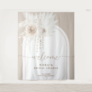 Tenture Boho Blanc Boho Arche Florale Arche fond