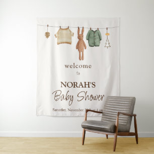 Tenture Boho Boy Vêtements Baby shower Affiche de bienvenu