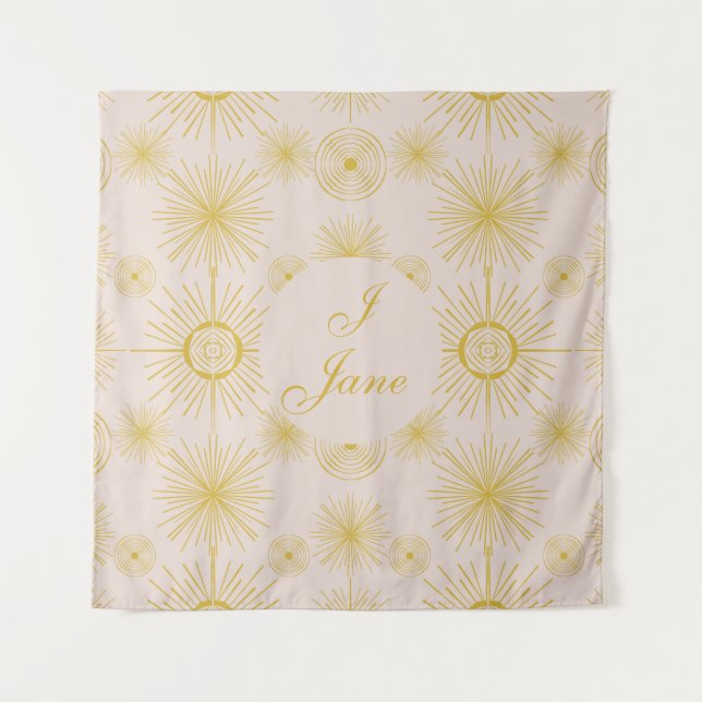 Tenture Boho Celestial Sun Stars Iivoire Personnalisé (Devant)