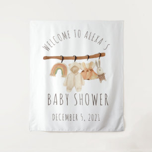 Tenture Boho Clothesline Baby shower Affiche de bienvenue 