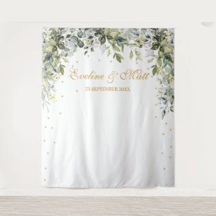 Tenture Boho feuillage vert eucalyptus feuille mariage