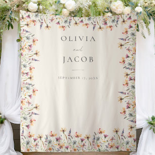 Tenture Boho Fleur sauvage Floral Mariage Fond de photo