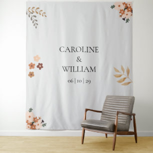 Tenture Boho Floral Mariage Photo Booth Backdrops