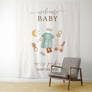 Tenture Boho Girls Vêtements Baby shower Affiche de bienve