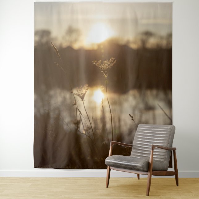 Tenture Boho Grass Paysage naturel de l'eau (En situation)