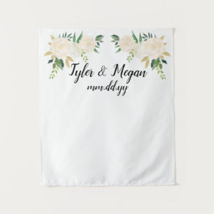 Tenture Boho Mariage de automne Backdrop, Mariage Gold Whi