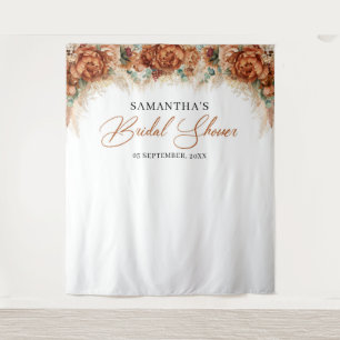 Tenture Boho Terracotta brûlé orange cuivre nuptiale douch