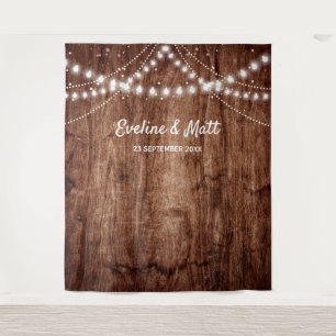 Tenture Bois rustique boho pays phare mariage