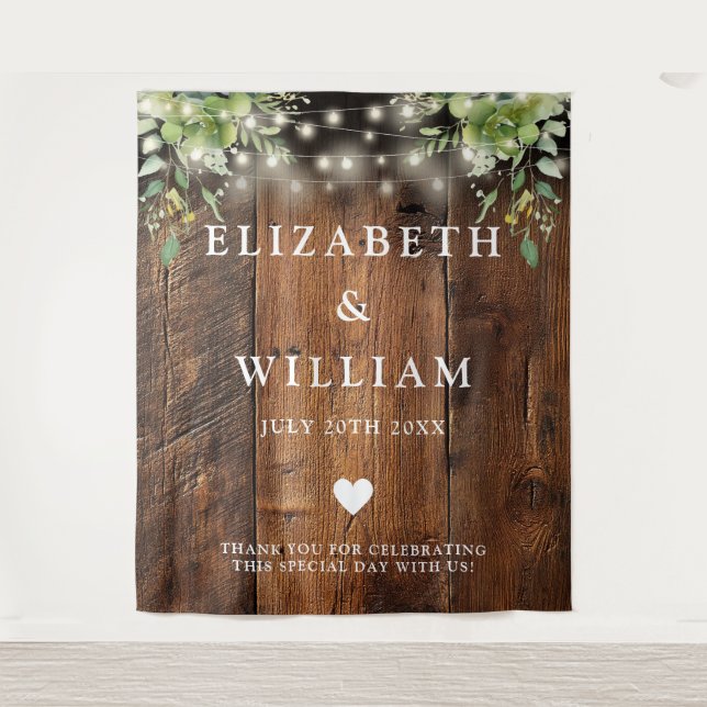 Tenture Bois rustique Luminaires Verdure Fond photo (Devant)