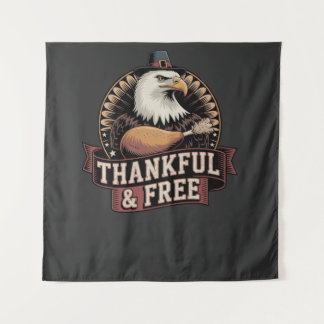 Tenture Bold Eagle Head Thankful & Free Vintage Graphic