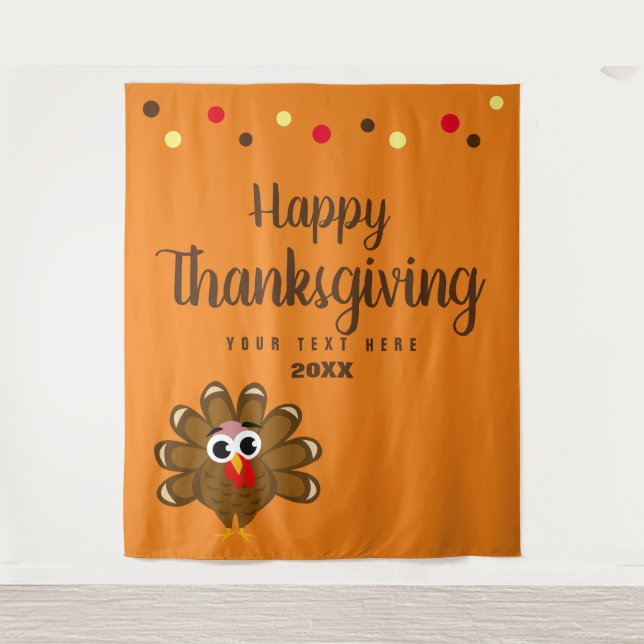 Tenture bon thanksgiving fête famille photo arrière-plan (Devant)