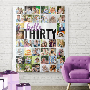 Tenture Bonjour Trente 30e Anniversaire 40 Collage de Phot