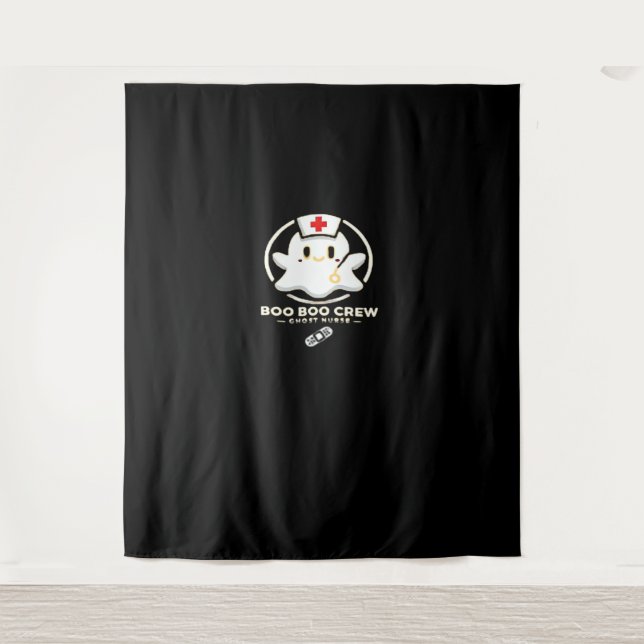 Tenture Boo Boo Crew Infirmière fantôme - Hallowe mignonne (Devant)