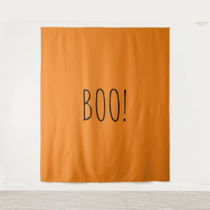 Tenture Boo orange éffrayant minimaliste fond Halloween