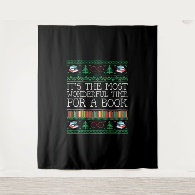 Tenture Book Lovers Ugly Christmas (Devant)