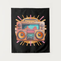 Boombox retro coloré des années 80 avec un coup de