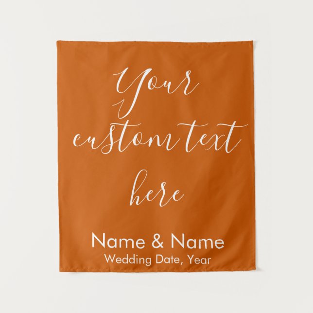 Tenture Booth de réception Mariage Boho orange brûlé en ar (Devant)