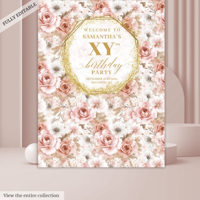 Tenture Booth photo en or rose Dusty (Fabulous Dusty Pink Ivory Gold Photo Booth Tapestry)