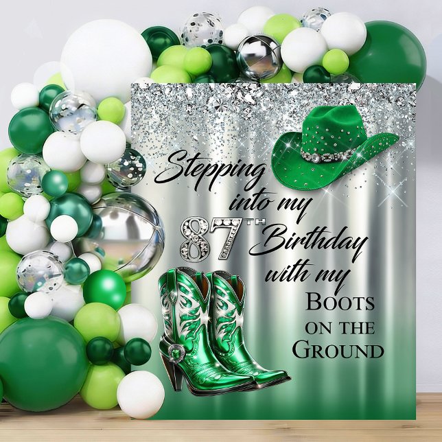 Tenture Boots on the Ground birthday backdrop (Time to party with your boots on the ground!)
