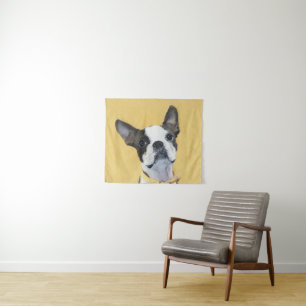 Tenture Boston Terrier Peinture - Cute Original Chien Art