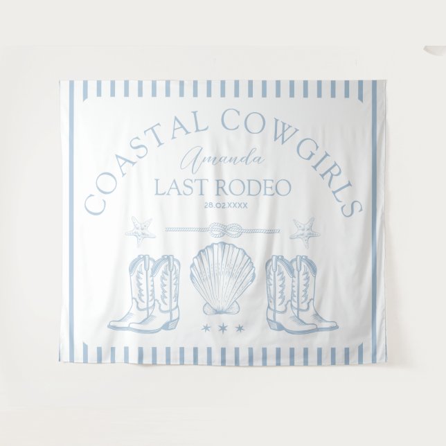 Tenture Bottes de cowgirl côtière Fête de bachelorette occ (Devant (Horizontal))