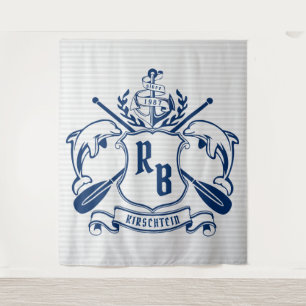 Tenture Bouclier nautique de laurier d'avirons d'Ancre de