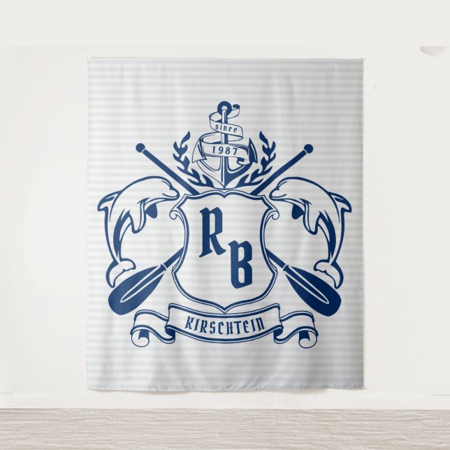 Tenture Bouclier nautique de laurier d'avirons d'Ancre de (Devant)