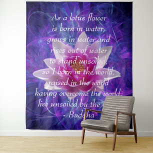 Tenture Bouddha citation Lotus flower