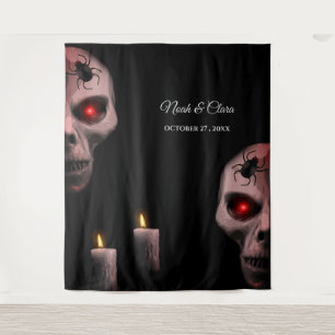 Tenture Bougie d'araignée gothique - Halloween Moody foncé