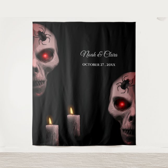 Tenture Bougie d'araignée gothique - Halloween Moody foncé (Devant)